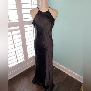 NWT black heavy satin dress.